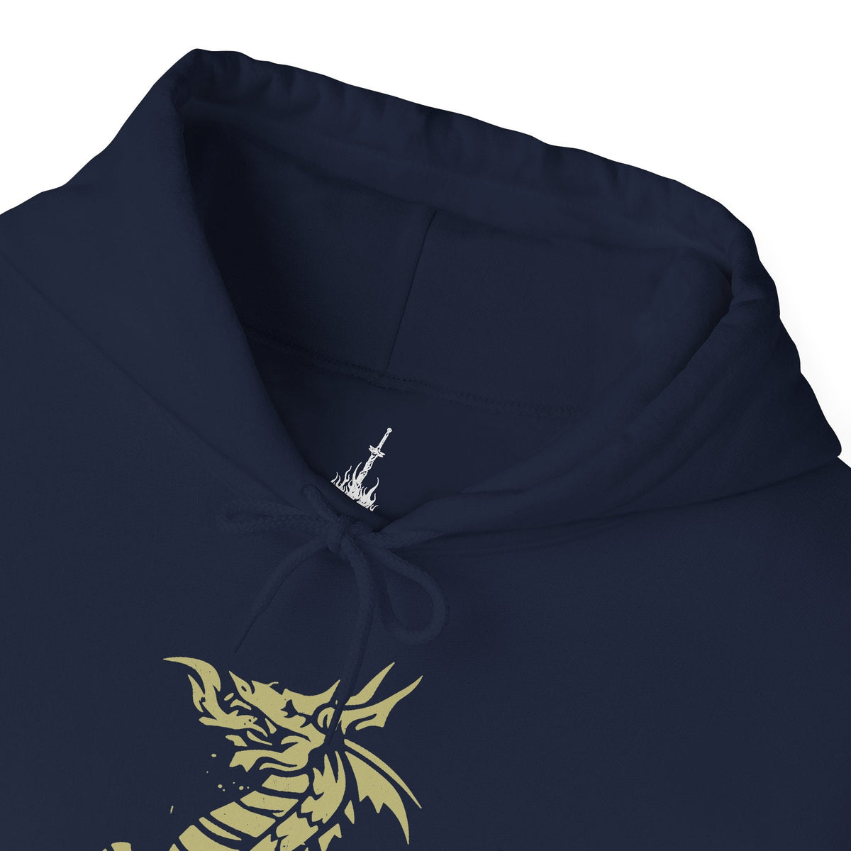 Folded Hooded Sweatshirt featuring an Elite Knight-inspired design from Dark Souls, adorned with intricate armor details that highlight the timeless look of this iconic set. Ideal for fans who appreciate classic armor and the enduring spirit of the undead journey.