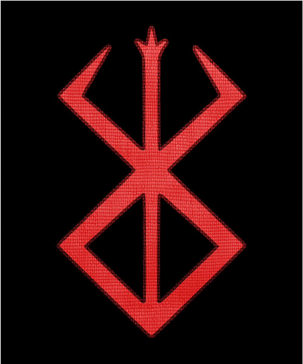 Concept Art of Berserk Brand of Sacrifice Embroidered. The Brand of Sacrifice in Berserk marks those offered to the God Hand, cursing them to be hunted by demons. Etched in blood, it symbolizes loss, pain, and a fate tied to dark rituals and betrayal.