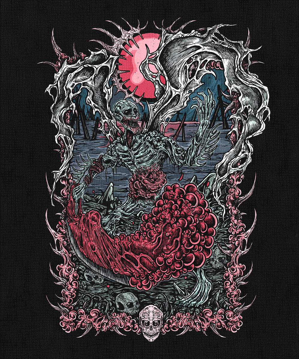 Wallpaper of Bloodborne Orphan of Kos T-Shirt. In the Hunter’s Nightmare, the Orphan of Kos emerges from Kos’s corpse, born in agony. It is the embodiment of the Fishing Hamlet’s curse, a divine retribution for the atrocities committed by Byrgenwerth’s scholars. Its furious cries and brutal combat reflect the sorrow and rage of a Great One wronged.