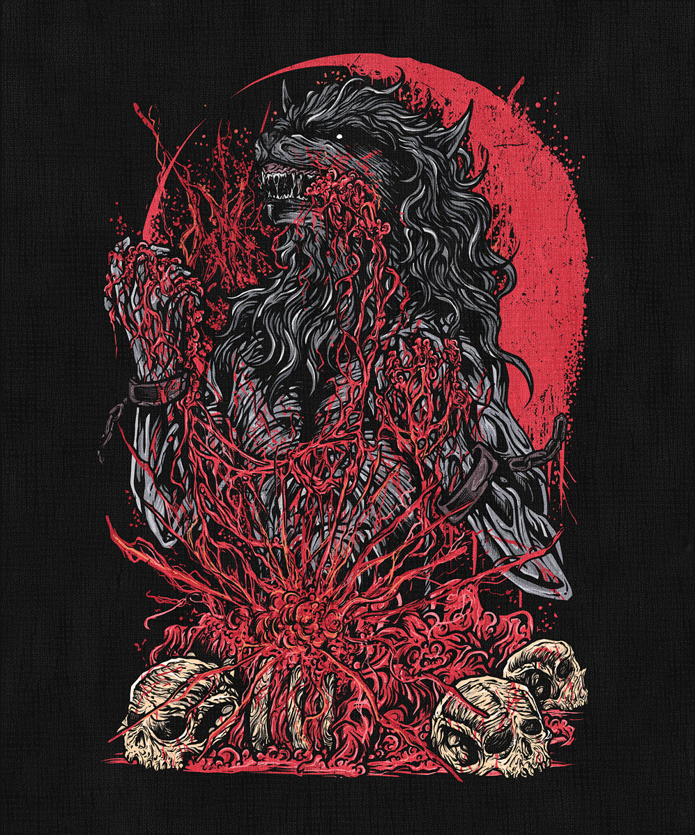 Concept Art of Bloodborne Scourge Beast. The Scourge Beast exemplifies the horrors unleashed by the Beast Plague in Bloodborne. These beasts are humans transformed into brutal predators by the corrupting Old Blood, roaming the streets and threatening all who enter Yharnam. Their tragic existence highlights the city’s descent into darkness and madness.