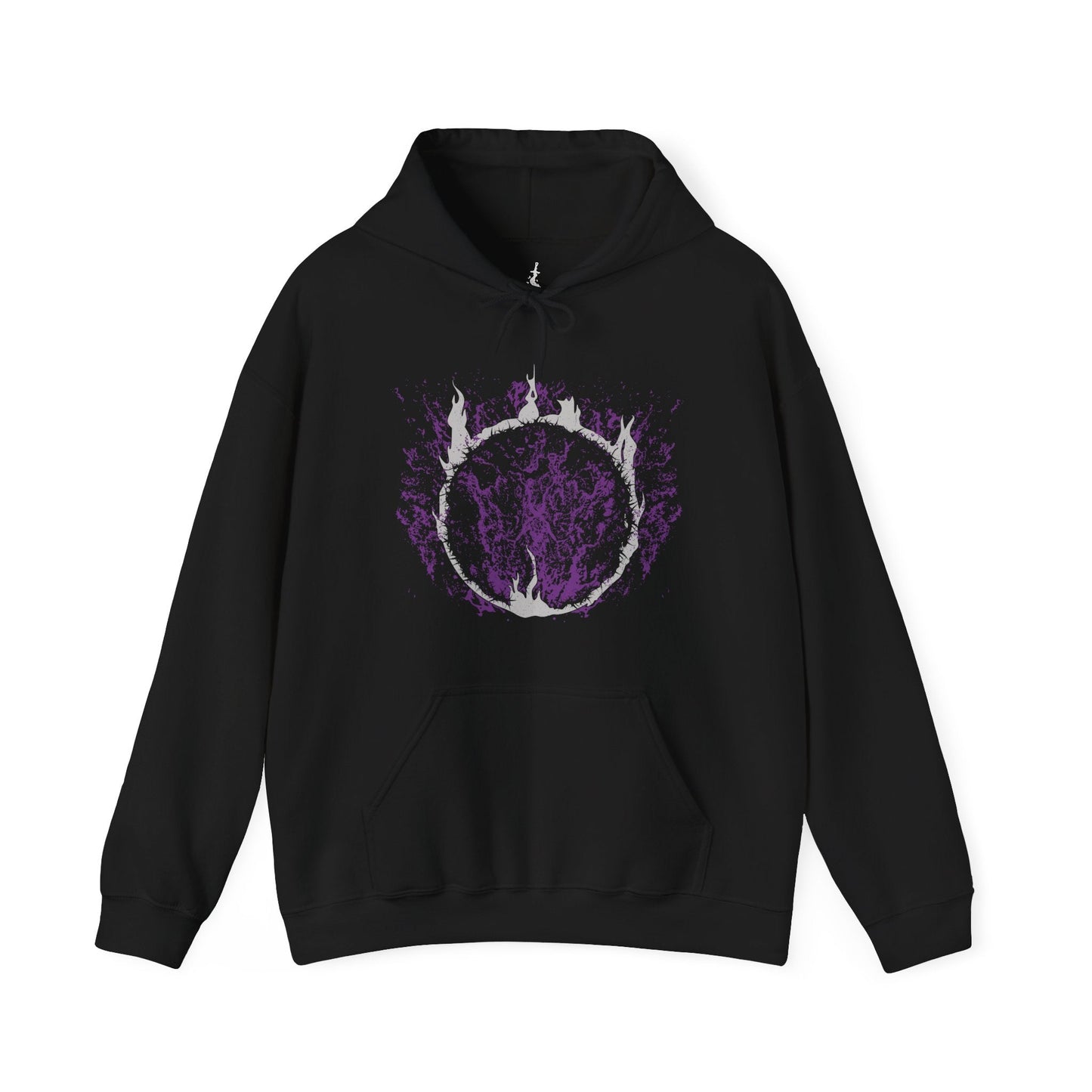 Image 3 of a Black Hooded Sweatshirt showcasing Artorias the Abysswalker, the legendary knight from Dark Souls who ventured into the Abyss to halt its spread. Twisted by its corruption yet still driven by purpose, Artorias wields his massive greatsword with unmatched ferocity. The design highlights his torn armor and feral energy—an eternal symbol of fallen heroism and a fan-favorite figure of the series’ darkest lore.