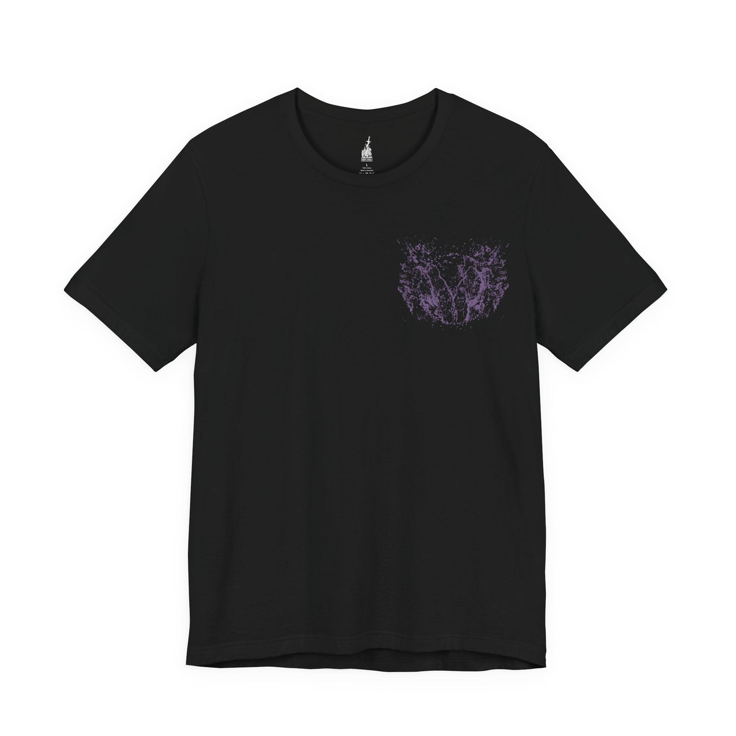 Image 3 of a Black T-shirt showcasing Darkeater Midir, the colossal guardian dragon from Dark Souls III who endlessly devours the Abyss to protect the gods. Corrupted by the darkness he hunted, Midir now roams the depths of the Ringed City, both victim and monster. This artwork reflects his overwhelming power and the sorrow of his cursed duty.