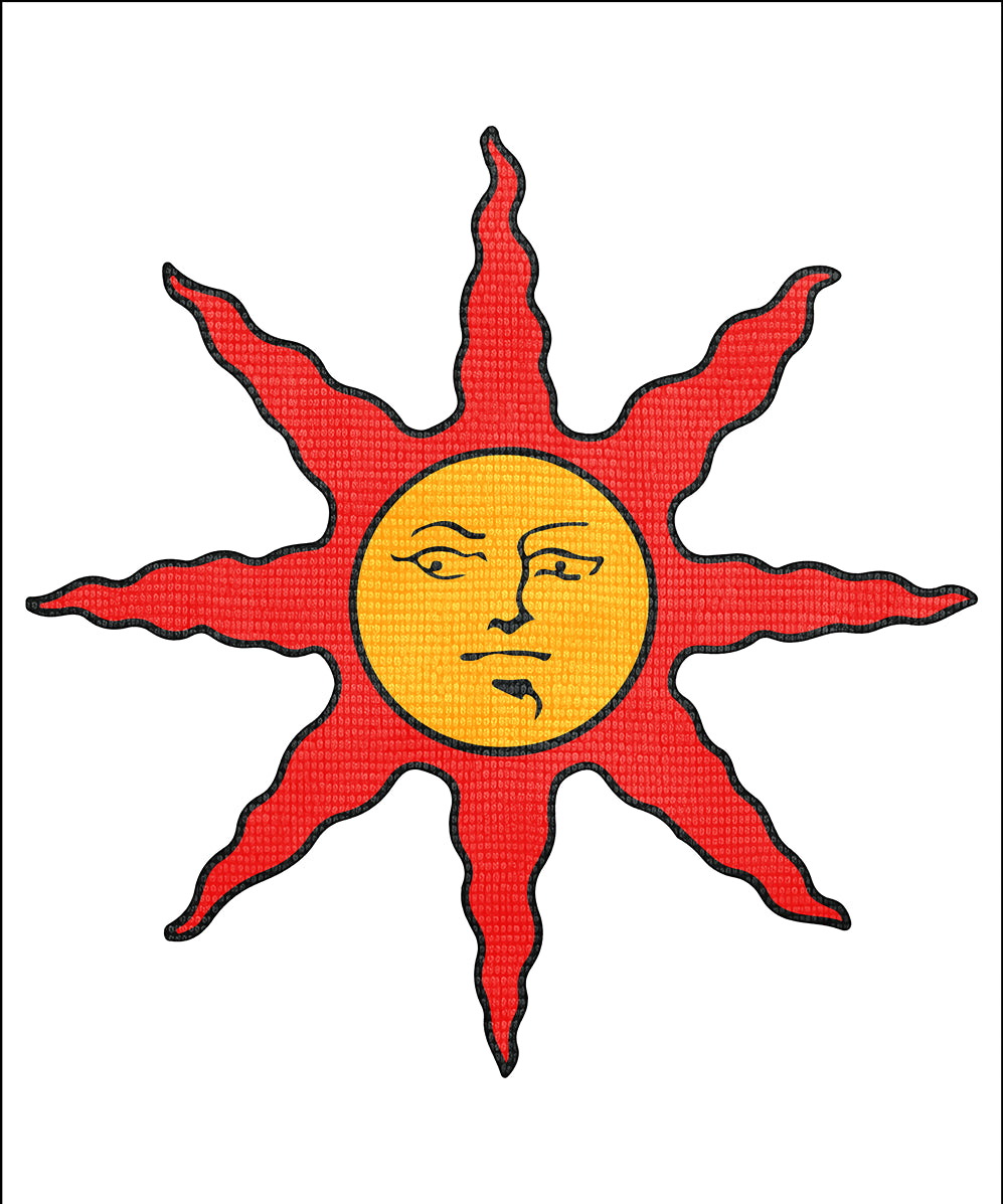 Artwork of Dark Souls Warrior of Sunlight Embroidered. The Warrior of Sunlight is a covenant in Dark Souls devoted to Lord Gwyn’s ideals. Known for their golden summon signs and the phrase “Praise the Sun,” members assist other players in jolly cooperation, earning Sunlight Medals for their valor.