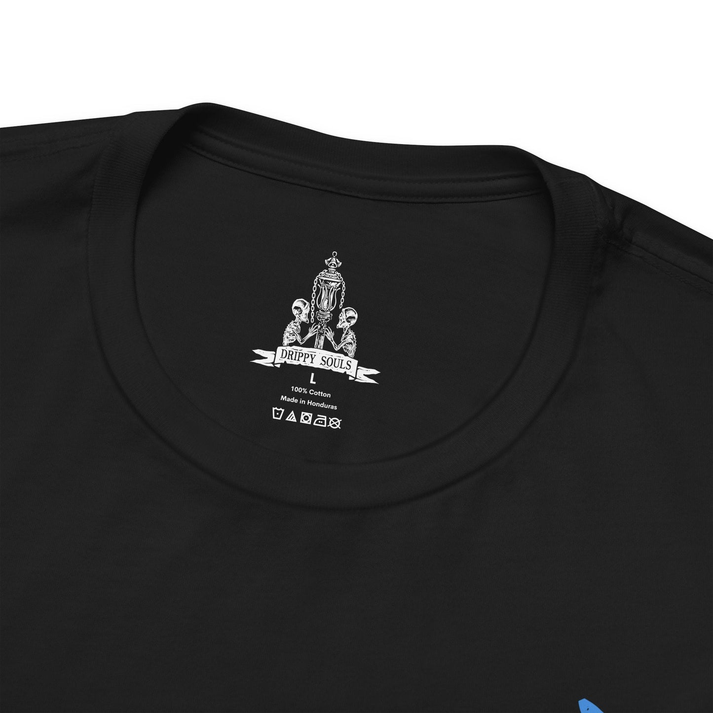 Folded T-shirt featuring Darkbeast Paarl from Bloodborne, the skeletal, lightning-infused beast lurking in the shadows of Yahar’gul. Its emaciated frame crackles with blue arcane energy, a terrifying remnant of the Healing Church’s twisted experiments. This monstrous creature thrashes with untamed fury, embodying the raw, chaotic power of the old blood. With a grim and haunting design on both sides, this T-shirt perfectly captures the eldritch horror of Bloodborne.