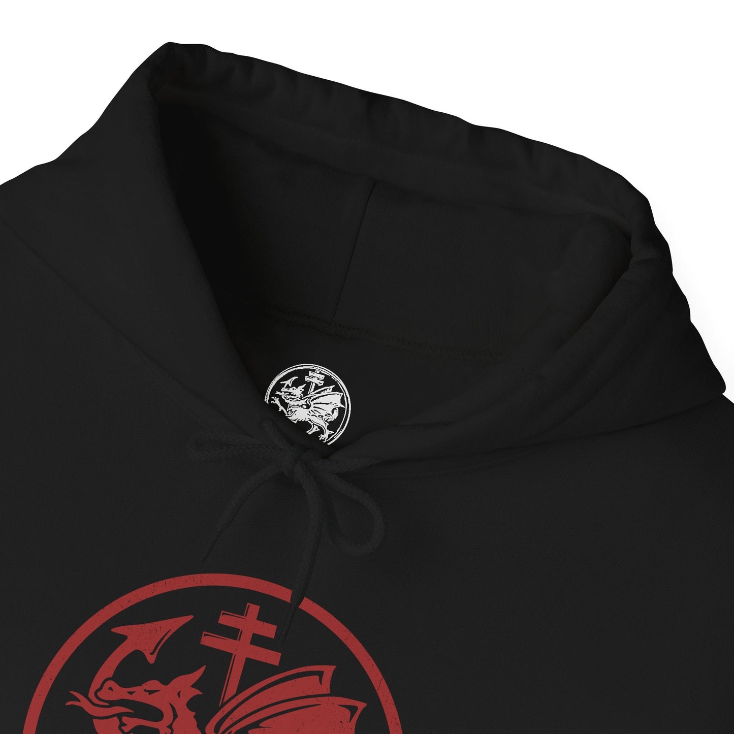 Folded Vlad the Impaler Hooded Sweatshirt portraying the infamous prince of Wallachia who ruled with an iron fist and unrelenting cruelty. With a spiked battlefield behind him and a crown of iron, Vlad’s legacy is one of terror, justice, and blood. This design honors the grim legend that gave rise to centuries of vampire lore.