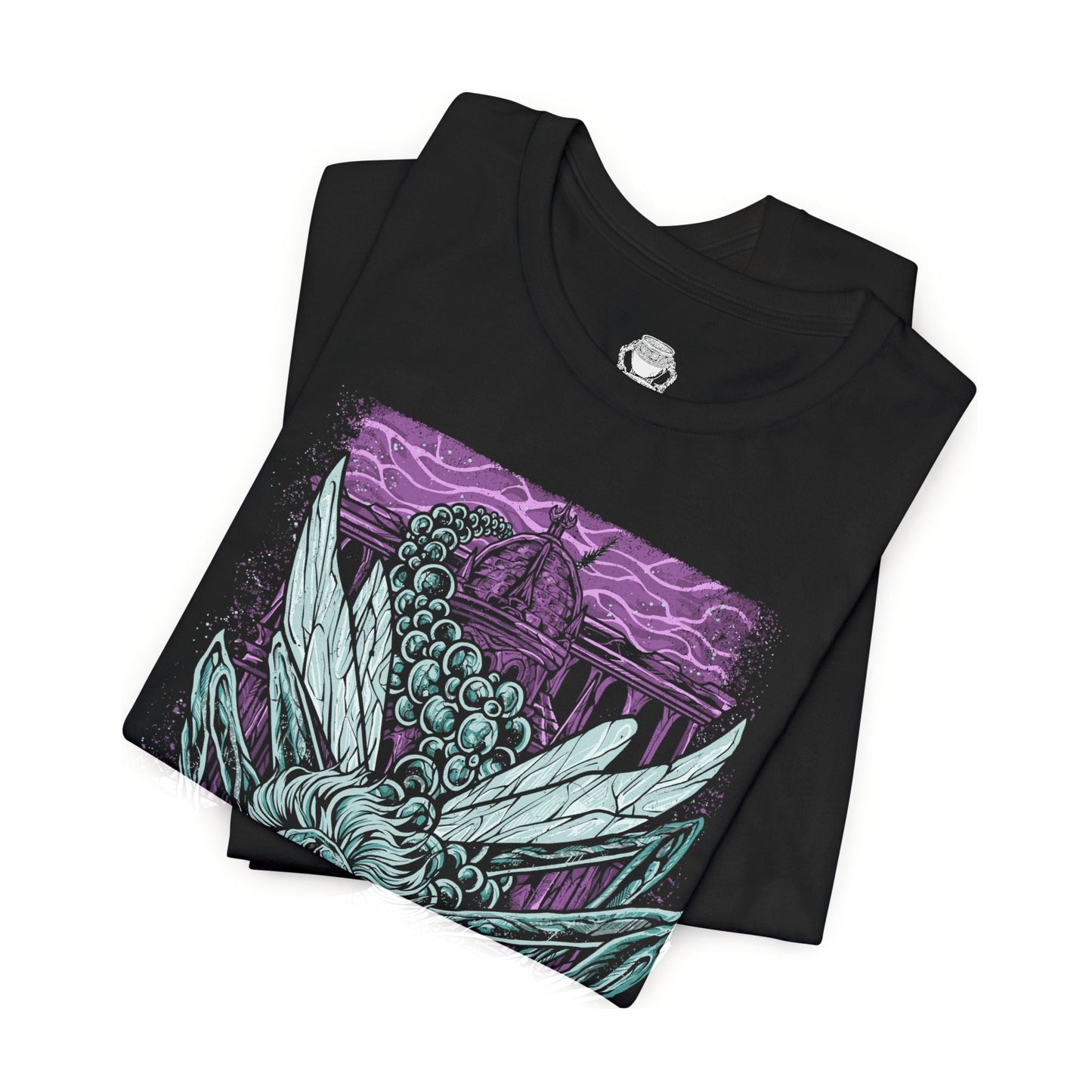 Folded T-shirt featuring Astel, Naturalborn of the Void from Elden Ring in a grim design, showcasing the cosmic and eerie creature with its otherworldly appearance, perfect for fans drawn to the dark mysteries of the Lands Between.