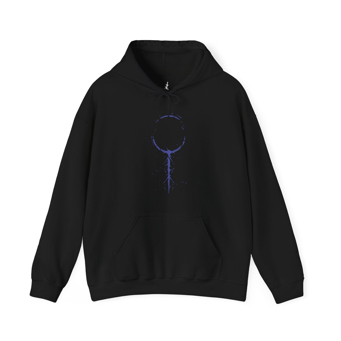 Image 3 of a Black Elden Ring Nightreign Hooded Sweatshirt featuring Heolstor the Nightlord, the cursed knight who rose alone from a grave of fallen warriors. Now master of the Night’s Tide, he summons abominations and champions from other worlds to spread darkness across the Lands Between. This design embodies the despair, power, and myth of one of the game’s most fearsome lords.