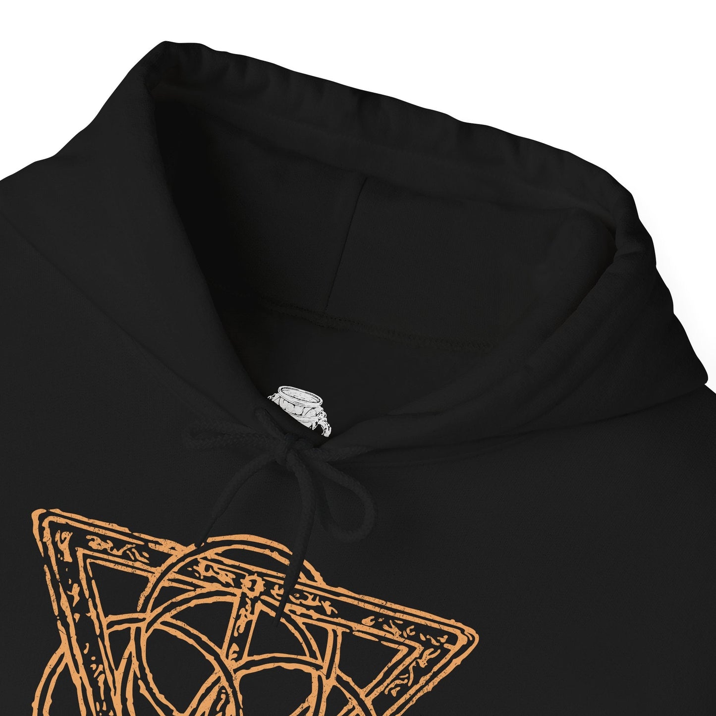 Folded Hooded Sweatshirt featuring Radagon of the Golden Order from Elden Ring, the mysterious figure whose soul is forever intertwined with Queen Marika’s. As the living embodiment of the Golden Order, he seeks perfection through divine law and sacrifice. This design honors his brilliant yet fractured nature—a god torn between devotion, duty, and the weight of eternity.