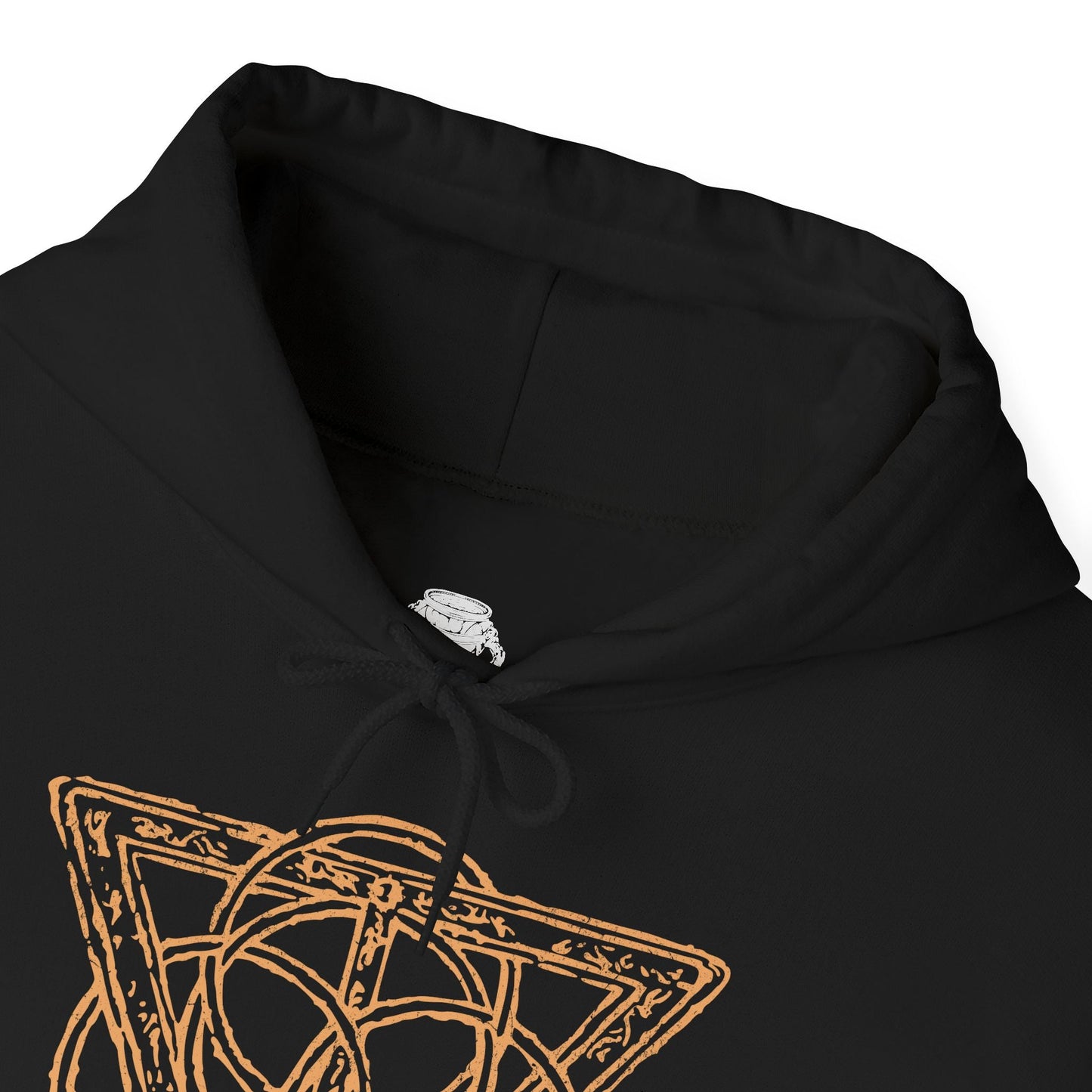 Folded Hooded Sweatshirt featuring Radagon of the Golden Order from Elden Ring, the mysterious figure whose soul is forever intertwined with Queen Marika’s. As the living embodiment of the Golden Order, he seeks perfection through divine law and sacrifice. This design honors his brilliant yet fractured nature—a god torn between devotion, duty, and the weight of eternity.