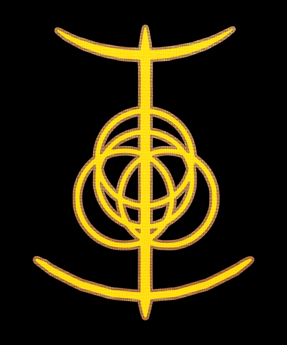 Artwork of Elden Ring Symbol Embroidered. In Elden Ring, symbols are sacred marks tied to the Greater Will, Outer Gods, and key powers. These runes and emblems represent control, chaos, and the spiritual framework of the world’s mythology.
