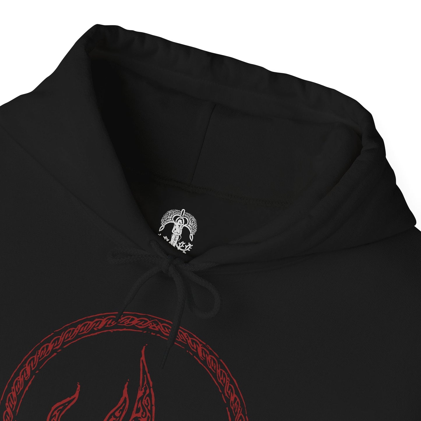 Folded Hooded Sweatshirt featuring Messmer the Impaler from Elden Ring Shadow of the Erdtree. His menacing silhouette and iconic weapon are brought to life in gritty detail, reflecting the raw intensity of his character. As the exiled son of Queen Marika and the merciless leader of the crusade against the Hornsent, Messmer commands fear and respect. Perfect for fans who admire the haunting beauty and grim atmosphere of the Land of Shadow.
