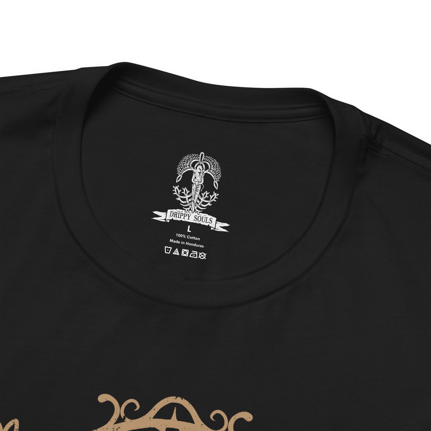 Folded T-shirt design of the Tree Sentinel from Elden Ring, charging across the golden plains of Limgrave in radiant armor atop a massive warhorse. His halberd gleams beneath the Erdtree’s light while holy energy trails behind each strike. The design captures the unwavering authority of the Erdtree’s guardians and the overwhelming presence that greets Tarnished at the dawn of their journey.