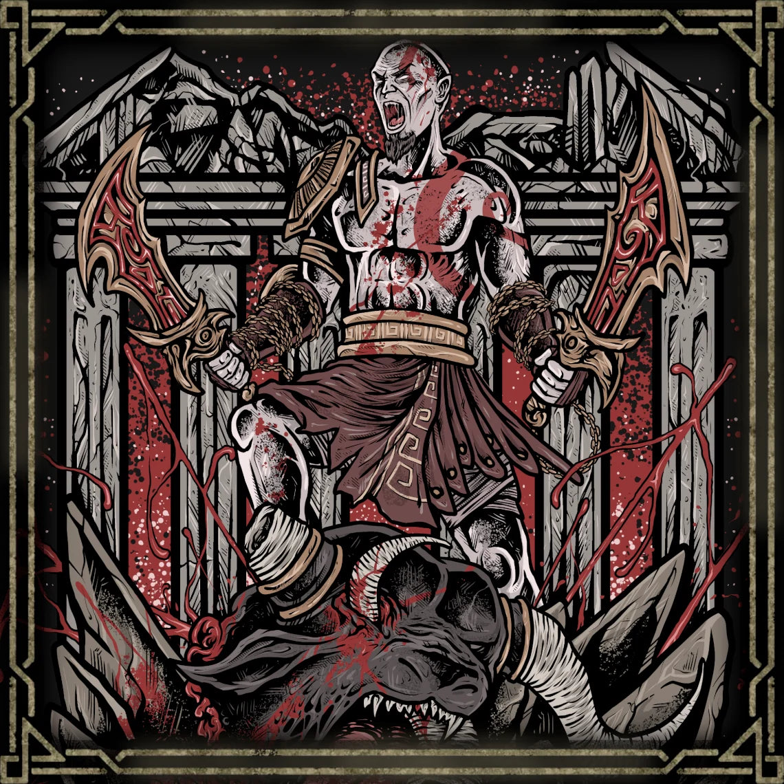 God of War Kratos vs The Minotaur