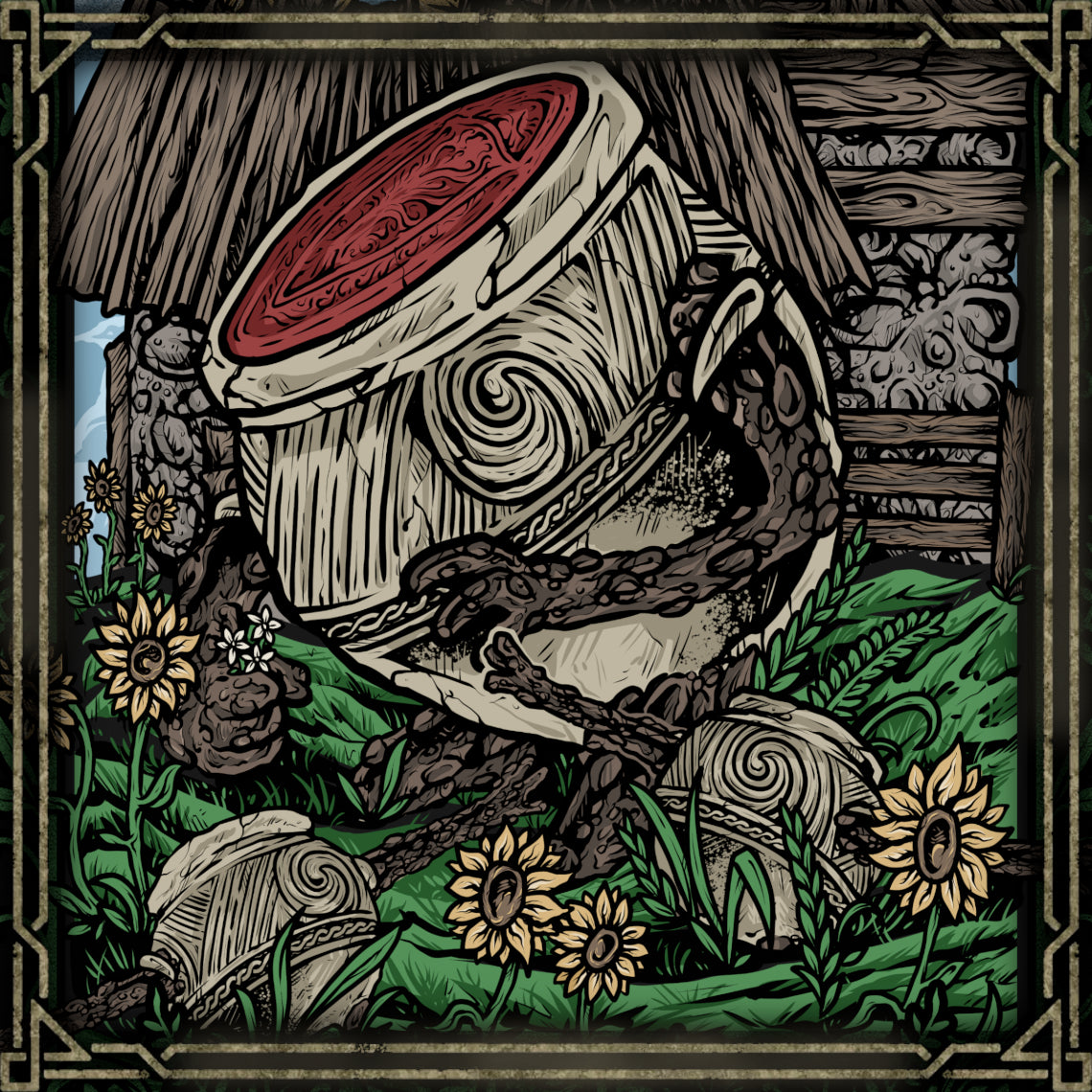 Concept Art of Alexander the Warrior Jar. Alexander the Iron Fist embodies the themes of courage, perseverance, and the warrior's path in Elden Ring. Filled with the remains of fallen warriors, he believes that absorbing the strength of those who came before him will allow him to become a true champion. His quest ultimately leads him to seek an honorable death in battle, making Alexander's story one of the most heartfelt and memorable character journeys in the Lands Between.