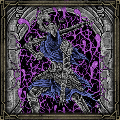 Wallpaper of Artorias of the Abyss. Renowned as the Abysswalker, Artorias ventured into the darkness to halt Manus and the Abyss. His shattered arm and corrupted body reflect a fallen hero who endured impossible odds. His tale is one of courage and tragedy — a knight whose legacy was built on sacrifice, even as the truth of his fate was lost to history.