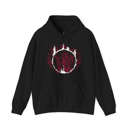 Image 4 of a Hooded Sweatshirt showcasing Artorias the Abysswalker, one of Gwyn’s Four Knights and a tragic figure from Dark Souls. Known for his unmatched skill and loyalty, Artorias descended into the Abyss alone, his soul corrupted in the process. This design highlights his torn cape, broken arm, and fierce stance—embodying the sorrowful nobility of a warrior who fell not in fear, but in sacrifice.