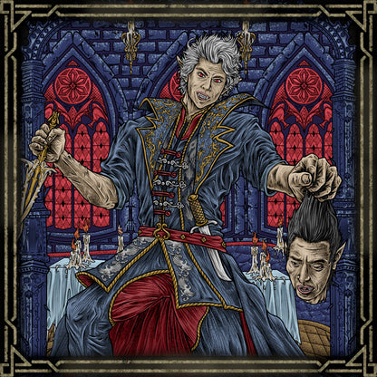Concept Art of Ascended Astarion and Cazador Szarr. The execution of Cazador Szarr marks Astarion’s darkest victory. As he ascends, the once-enslaved spawn becomes a true vampire lord, fueled by ambition and wrath. The decapitation is more than revenge — it is a transformation that reshapes Astarion’s identity, forcing players to confront the cost of survival when mercy is cast aside.