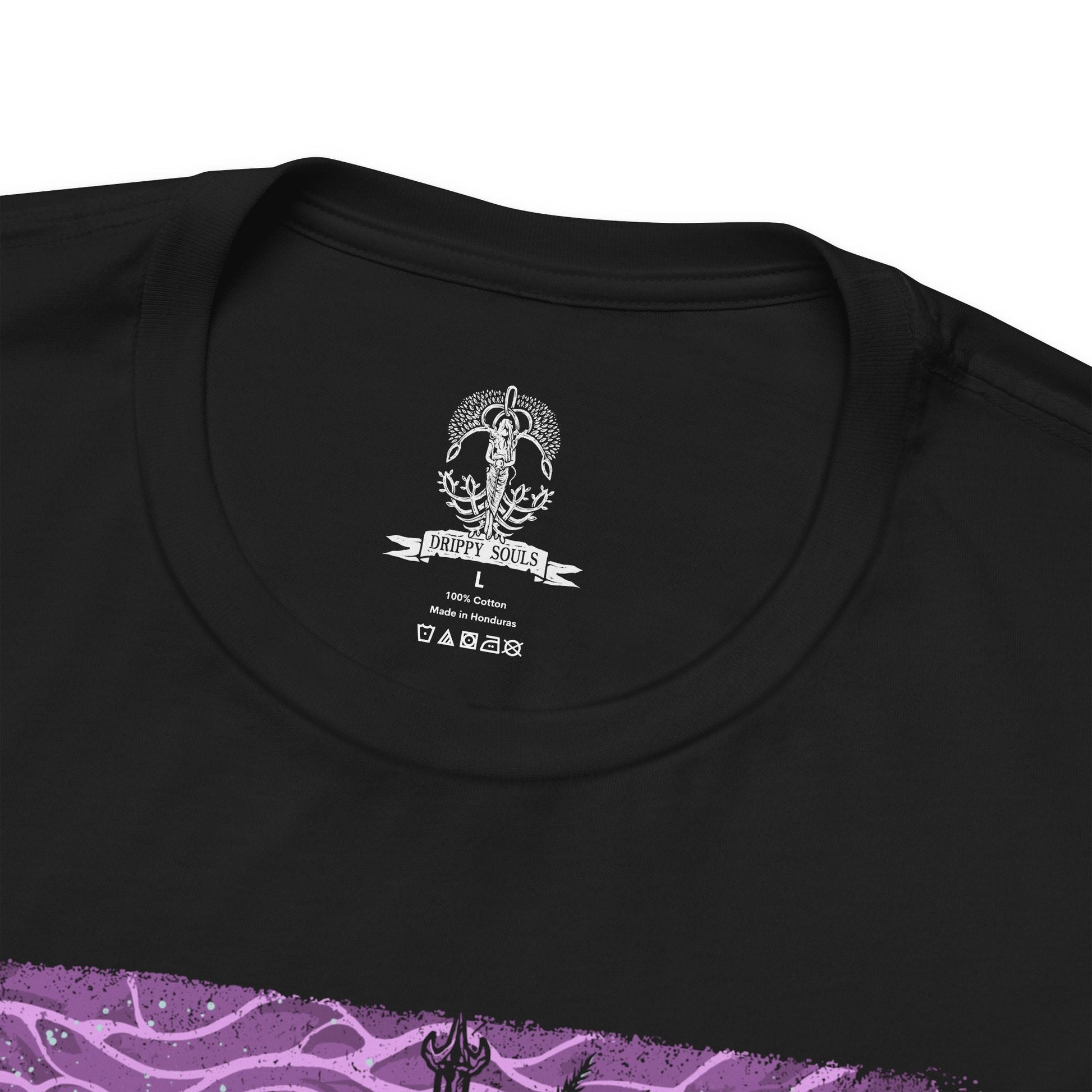 Folded T-shirt featuring Astel, Naturalborn of the Void from Elden Ring in a grim design, showcasing the cosmic and eerie creature with its otherworldly appearance, perfect for fans drawn to the dark mysteries of the Lands Between.