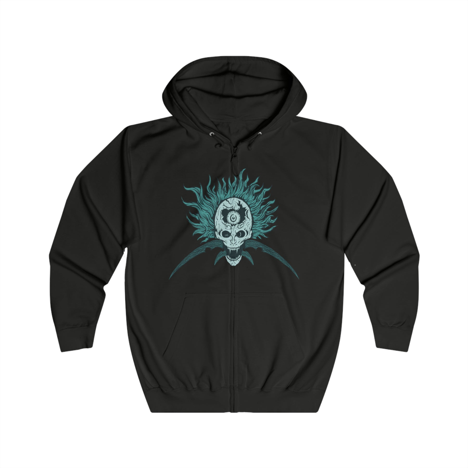 Image 4 of a Zip-up Hooded Sweatshirt featuring Astel, Naturalborn of the Void from Elden Ring, a cosmic horror born from the stars. With a body of glimmering chitin and celestial energy, Astel embodies the mysteries and terror of the cosmos. This design captures the being who once destroyed entire civilizations, symbolizing the vast, uncaring power that lies beyond the Erdtree.