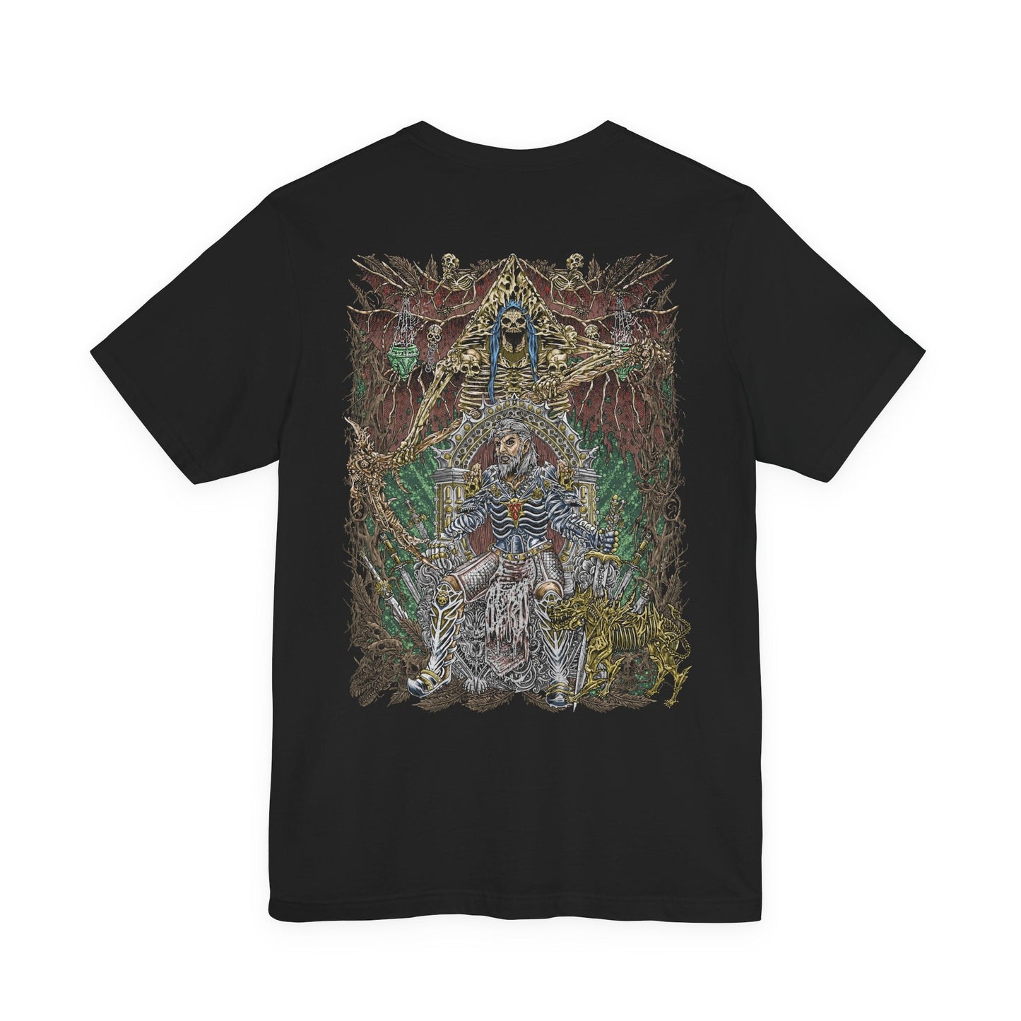 Image 5 of a Baldurs Gate 3 T-shirt showcasing The Emperor, the powerful Mind Flayer who claims to protect the player while concealing dangerous secrets. Surrounded by psychic energy and arcane symbols, he represents the thin line between trust and corruption. This artwork highlights his alien form, cold intellect, and the haunting influence of illithid evolution.