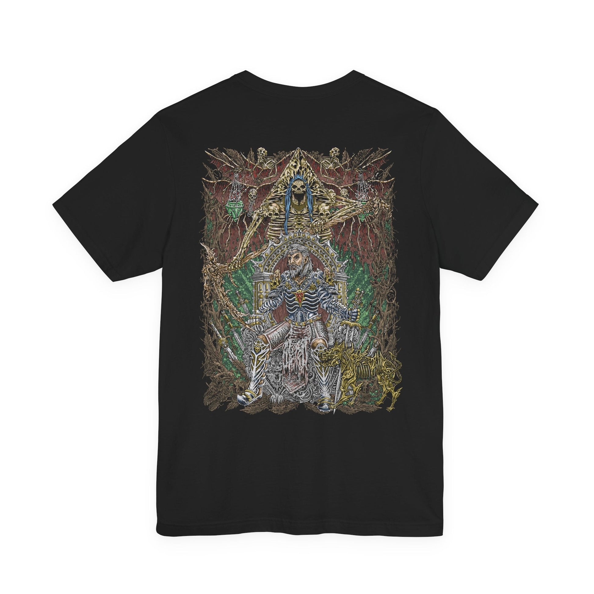 Image 5 of a Baldurs Gate 3 T-shirt showcasing The Emperor, the powerful Mind Flayer who claims to protect the player while concealing dangerous secrets. Surrounded by psychic energy and arcane symbols, he represents the thin line between trust and corruption. This artwork highlights his alien form, cold intellect, and the haunting influence of illithid evolution.