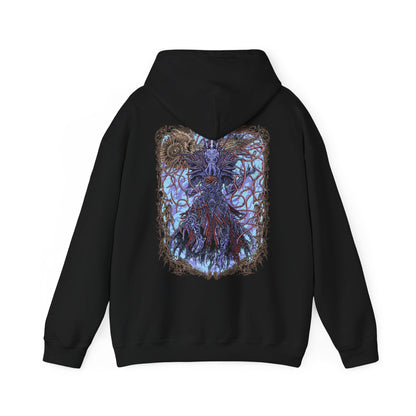 Image 5 of a Hooded Sweatshirt featuring The Emperor from Baldur’s Gate 3, depicting the ancient Mind Flayer who walks the path between mentor and manipulator. His glowing eyes and writhing tentacles radiate psionic mastery, capturing the tension of the illithid transformation. This design reflects the cosmic horror and moral ambiguity at the heart of the Emperor’s story.