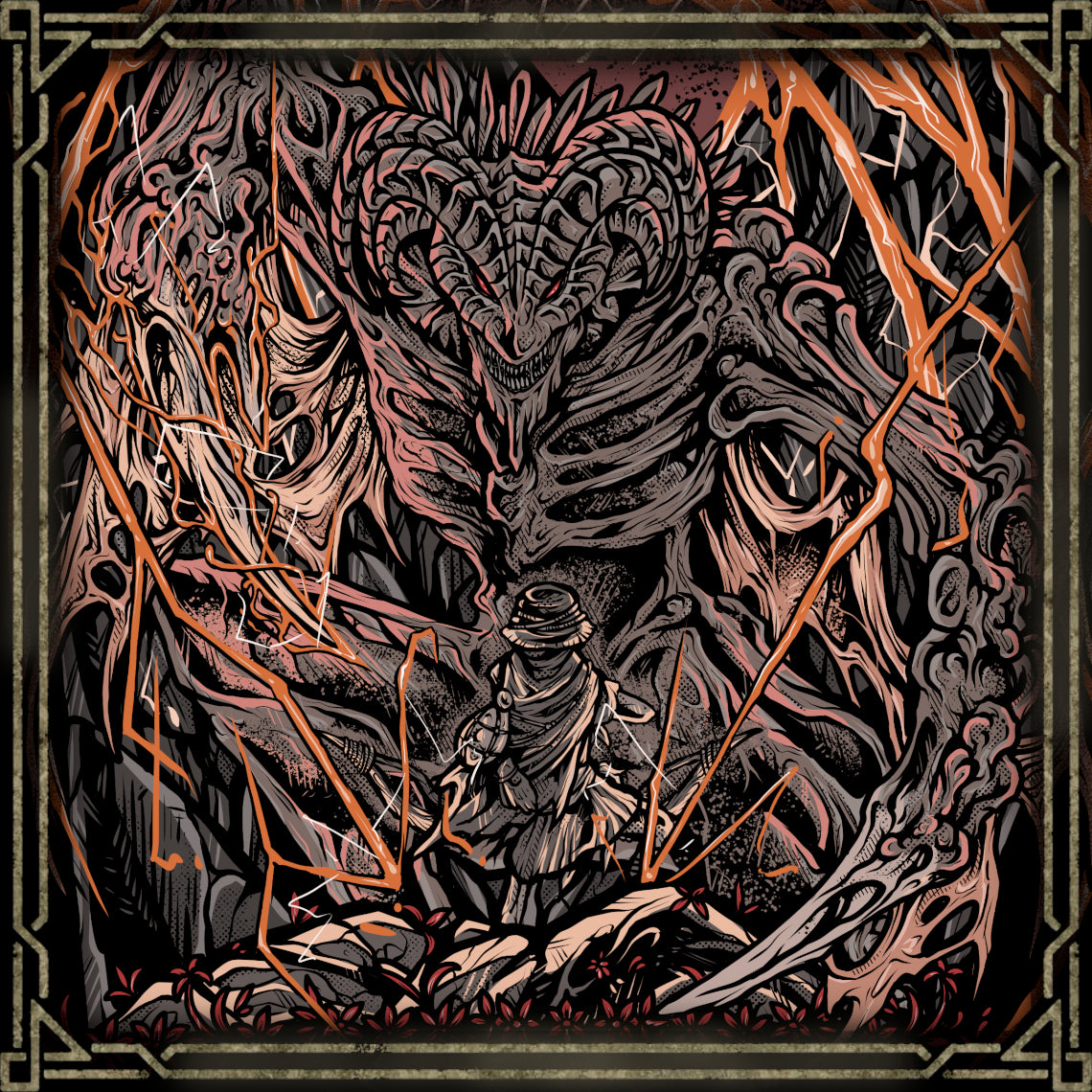 Wallpaper of Bayle the Dread. Feared across the Lands Between, Bayle the Dread is a legendary ancient dragon consumed by rage and vengeance. Its mutilated body bears the marks of its clash with Dragonlord Placidusax, yet its overwhelming strength remains unmatched. Hidden within Jagged Peak, Bayle embodies the savage might of dragonkind in Elden Ring: Shadow of the Erdtree.