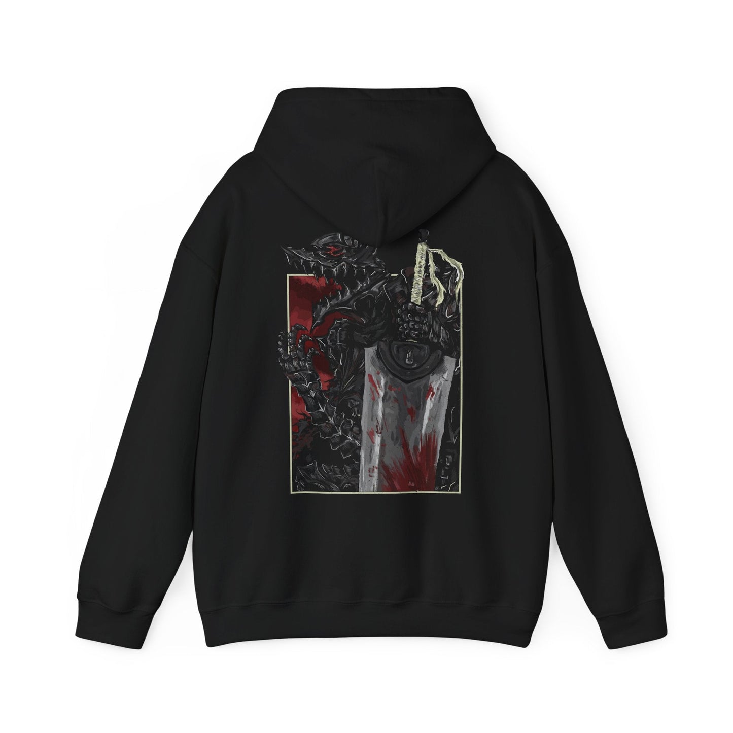 Image 5 of a Hooded Sweatshirt showcasing the Beast of Darkness from Berserk, the monstrous force rooted deep in Guts’ soul. Erupting from within when he dons the Berserker Armor, this feral creature fuels his thirst for vengeance and threatens to consume his sanity. Cloaked in darkness and driven by pain, the Beast stands as a terrifying symbol of trauma, rage, and the inner demons Guts constantly battles on his brutal journey.
