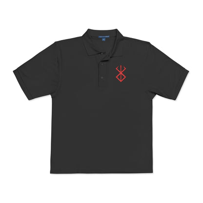 Folded Embroidered T-shirt showcasing the Brand of Sacrifice, a blood-soaked sigil from Berserk representing a pact with darkness. Branded individuals are doomed to be hunted by demonic forces, serving as offerings in the Eclipse. This artwork presents the brand’s jagged, cursed lines—an iconic emblem of suffering, vengeance, and defiance in a world consumed by evil.