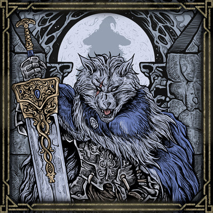 Wallpaper of Blaidd the Half-Wolf. Chosen as Ranni’s shadow, Blaidd was meant to enforce the Greater Will’s order — yet his loyalty lay with the Lunar Princess instead. As Ranni defies the gods, Blaidd’s mind fractures under the curse placed upon him. His descent into madness reflects the cruelty of the Two Fingers and the cost of rebellion in the Lands Between.