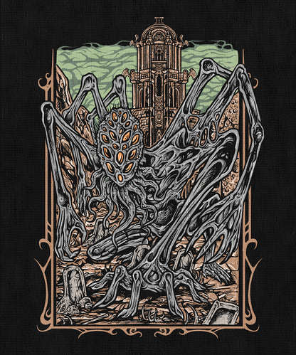 Wallpaper of Bloodborne Amygdala. Invisible to most, Amygdala manifests once the hunter’s Insight rises high enough to perceive the eldritch truth. A Great One that defies mortal understanding, it governs the border between reality and nightmare. Its presence reveals how faith and madness intertwine within Yharnam’s cursed city.