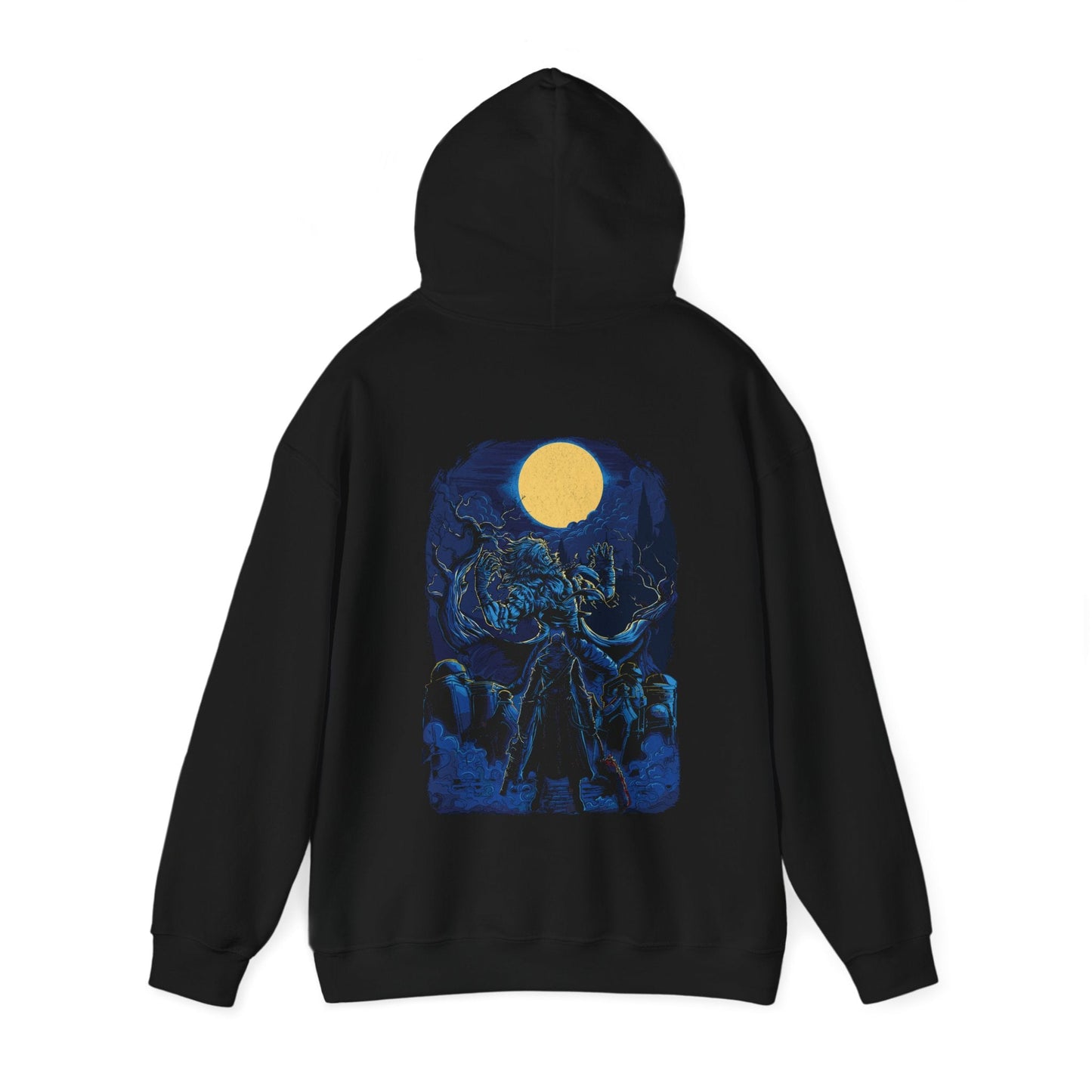 Image number 4 of a Hooded Sweatshirt featuring Father Gascoigne from Bloodborne in his beast transformation, showcasing his fierce, monstrous form, perfect for fans who appreciate the tragic and terrifying evolution of this iconic character.