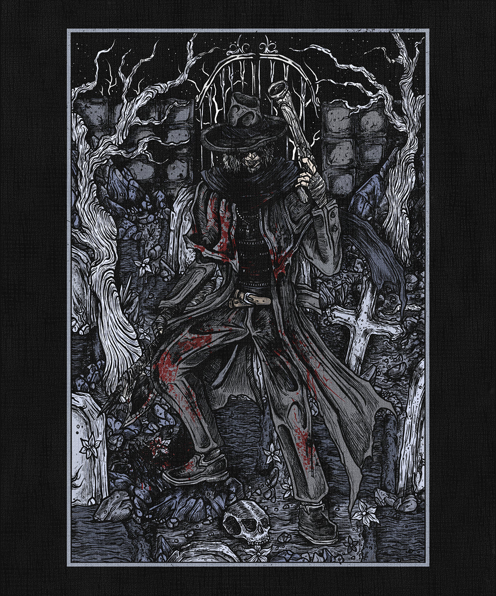Concept Art of Bloodborne Father Gascoine Grim. In Bloodborne, Father Gascoigne serves as a grim warning of what awaits all hunters. Battling alongside the player early in the game, his transformation into a beast mid-fight marks a turning point, highlighting the thin line between man and monster in the plague-ridden streets of Yharnam.