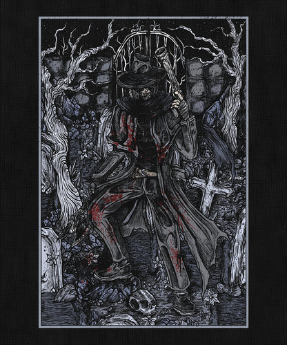 Concept Art of Bloodborne Father Gascoine Grim. In Bloodborne, Father Gascoigne serves as a grim warning of what awaits all hunters. Battling alongside the player early in the game, his transformation into a beast mid-fight marks a turning point, highlighting the thin line between man and monster in the plague-ridden streets of Yharnam.