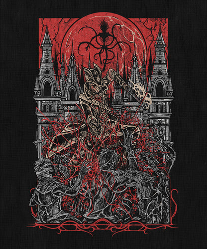 Concept Art of Bloodborne Hunter of Yharnam. The Hunter of Yharnam emerges on the Night of the Hunt to battle twisted beasts and unravel the truth behind the Old Blood. Bound by a mysterious contract, the Hunter must survive the horrors spawned by the Healing Church, the Great Ones, and the dream itself. Each encounter brings them closer to a nightmarish revelation.