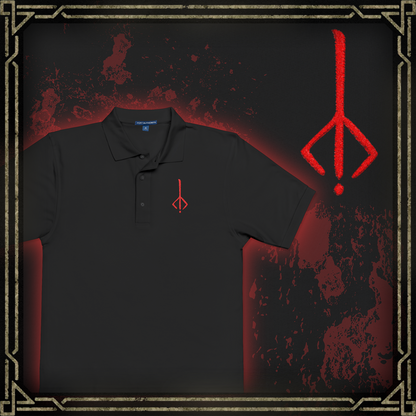 Thumbnail of a Embroidered T-shirt showcasing the iconic Hunter’s Mark from Bloodborne, a mysterious emblem that allows hunters to resurrect without losing their insight. Representing sacrifice and the inescapable loop of the Dream, the mark serves as a haunting reminder of the curse upon Yharnam. This design radiates dark elegance and eldritch symbolism for devoted fans of the Hunt.