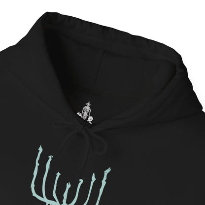 Folded Hooded Sweatshirt featuring the Orphan of Kos from Bloodborne, the anguished spawn of the Great One Kos and final guardian of the Hunter’s Nightmare. Screaming with primal rage, this emaciated, grotesque figure wields its own umbilical weapon in a relentless, grief-fueled assault. Born from cosmic tragedy and human sin, the Orphan embodies the sorrow and fury of a forsaken child of the void. This design captures the emotional weight of one of Bloodborne’s most haunting encounters.