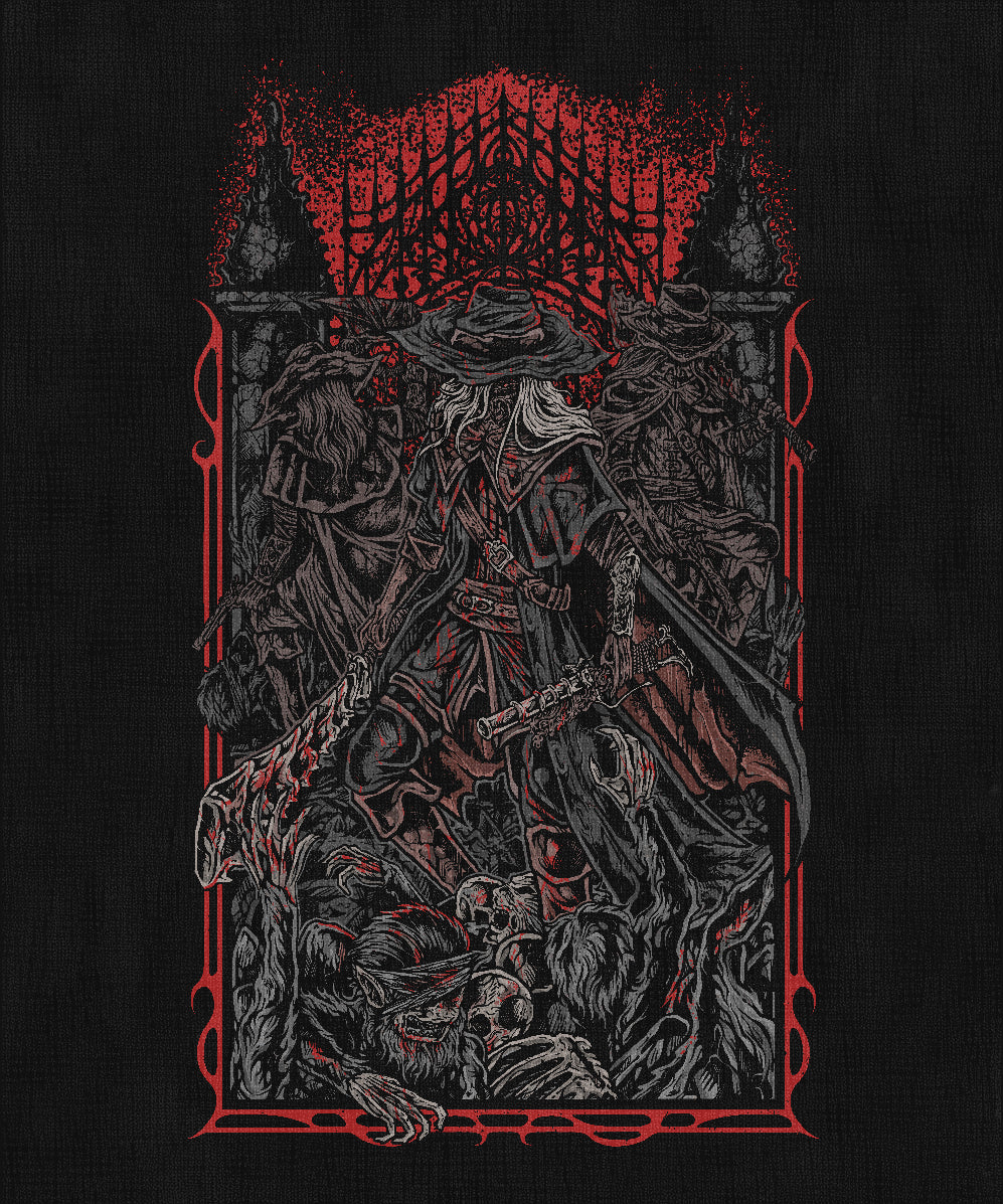 Concept Art of Bloodborne The Old Hunters. The Old Hunters were pioneers who hunted beasts at the behest of the Healing Church. Though heroes in Yharnam’s eyes, their devotion twisted into obsession. Their legacy became one of tragedy—warriors like Ludwig and Lady Maria bound within the Nightmare, embodying the curse of blood and the sins of the Church.