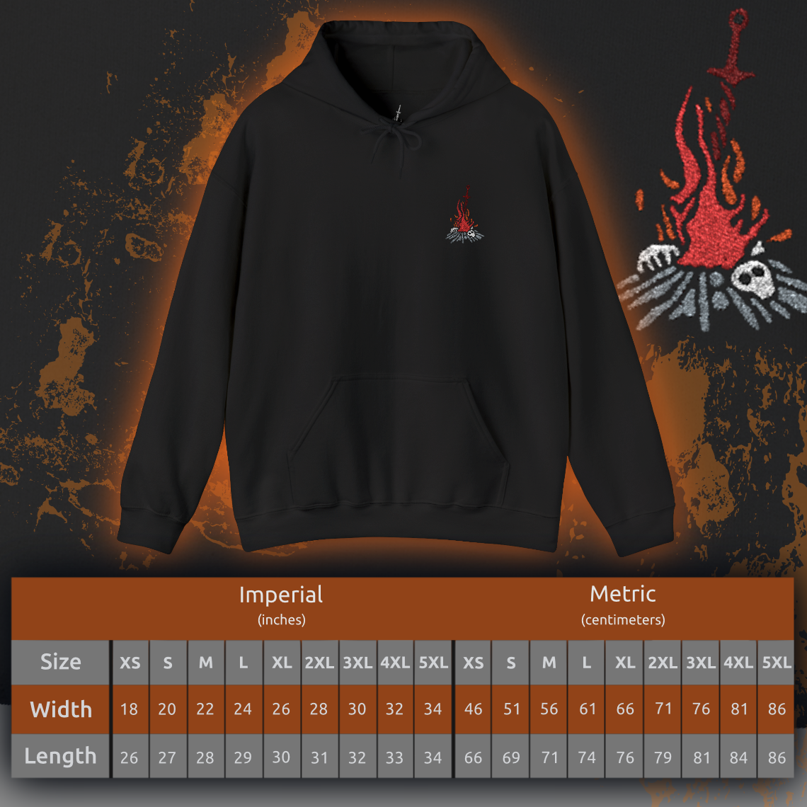Concept Art of Bonfire Embroidered. A bonfire in Dark Souls is more than just a checkpoint—it’s a symbol of hope in a dark, decaying world. Linked to the Fire Keepers and the cycle of the Age of Fire, it is where the undead find brief solace.