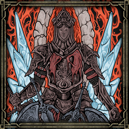 Artwork of Burnt Ivory King. Burnt Ivory King is one of the most tragic rulers in Dark Souls II, remembered as a noble king who sacrificed himself to contain the Chaos beneath Eleum Loyce. Clad in charred armor and wielding a greatsword of fire, he stands as a symbol of loyalty, sacrifice, and the desperate fight against corruption.