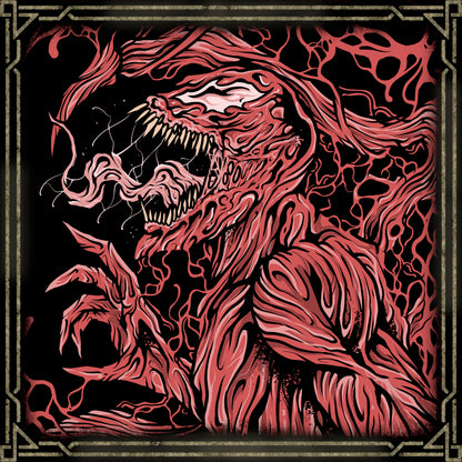 Artwork of Carnage Symbiote. Carnage is one of the most violent and dangerous symbiotes in the Marvel Universe, born from the offspring of Venom and bonded to serial killer Cletus Kasady. Fueled by chaos and bloodlust, Carnage possesses terrifying shape-shifting powers, overwhelming strength, and a complete disregard for morality or mercy.