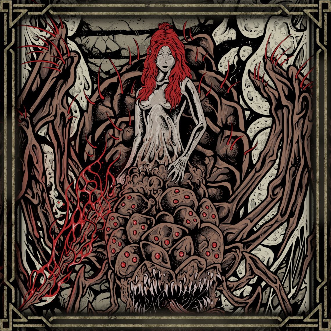 Concept Art of Chaos Witch Queelag. Quelaag is one of the Daughters of Chaos, transformed into a terrifying demon by the birth of the Flame of Chaos. Fierce and cunning, she guards the Second Bell, battling the Chosen Undead. Behind her monstrous shell lies a tragic tale of family, loss, and the ruin of Izalith’s flame.