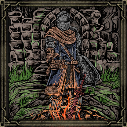 Artwork of Chosen Undead. The Chosen Undead arrives at the Firelink Shrine, a ruined sanctuary at the heart of Lordran. This hub connects fateful paths—toward Anor Londo, Blighttown, and the Abyss. Here, the player’s journey begins, guided by the mysterious Crestfallen Warrior, and bound to the prophecy of linking the First Flame.