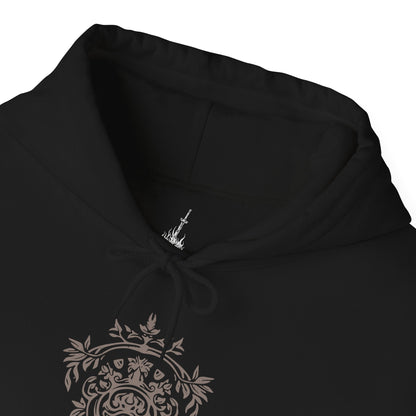 Folded Dark Souls Hooded Sweatshirt featuring the Chosen Undead at Firelink Shrine, the haunting sanctuary where journeys begin and legends end. With its hollowed architecture and ever-burning flame, the shrine stands as both home and reminder of destiny. This design honors the cursed warrior’s role in shaping the Age of Fire and beyond.