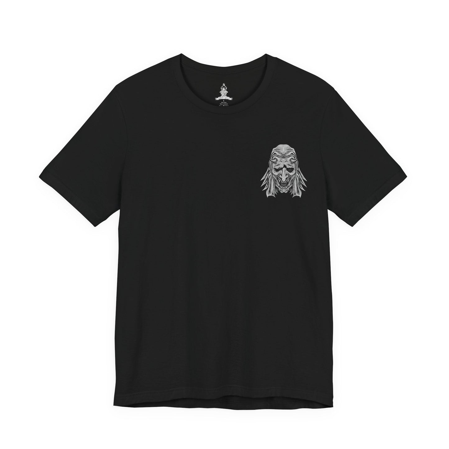 Image 4 of a T-shirt artwork depicting the Corrupted Monk’s spectral form torn open to reveal the centipede controlling her corpse. Rotting armor, broken prayer beads, and drifting incense surround the scene as the parasite coils through bone and sinew. This design reflects the blasphemous pursuit of immortality, the corruption of sacred vows, and the nightmarish consequences of defying death in Sekiro’s mythos.