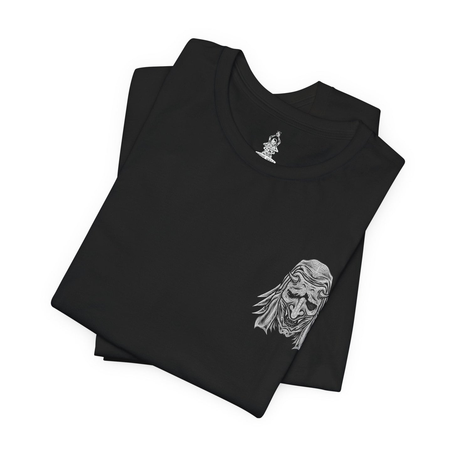 Image 6 of a T-shirt artwork depicting the Corrupted Monk’s spectral form torn open to reveal the centipede controlling her corpse. Rotting armor, broken prayer beads, and drifting incense surround the scene as the parasite coils through bone and sinew. This design reflects the blasphemous pursuit of immortality, the corruption of sacred vows, and the nightmarish consequences of defying death in Sekiro’s mythos.