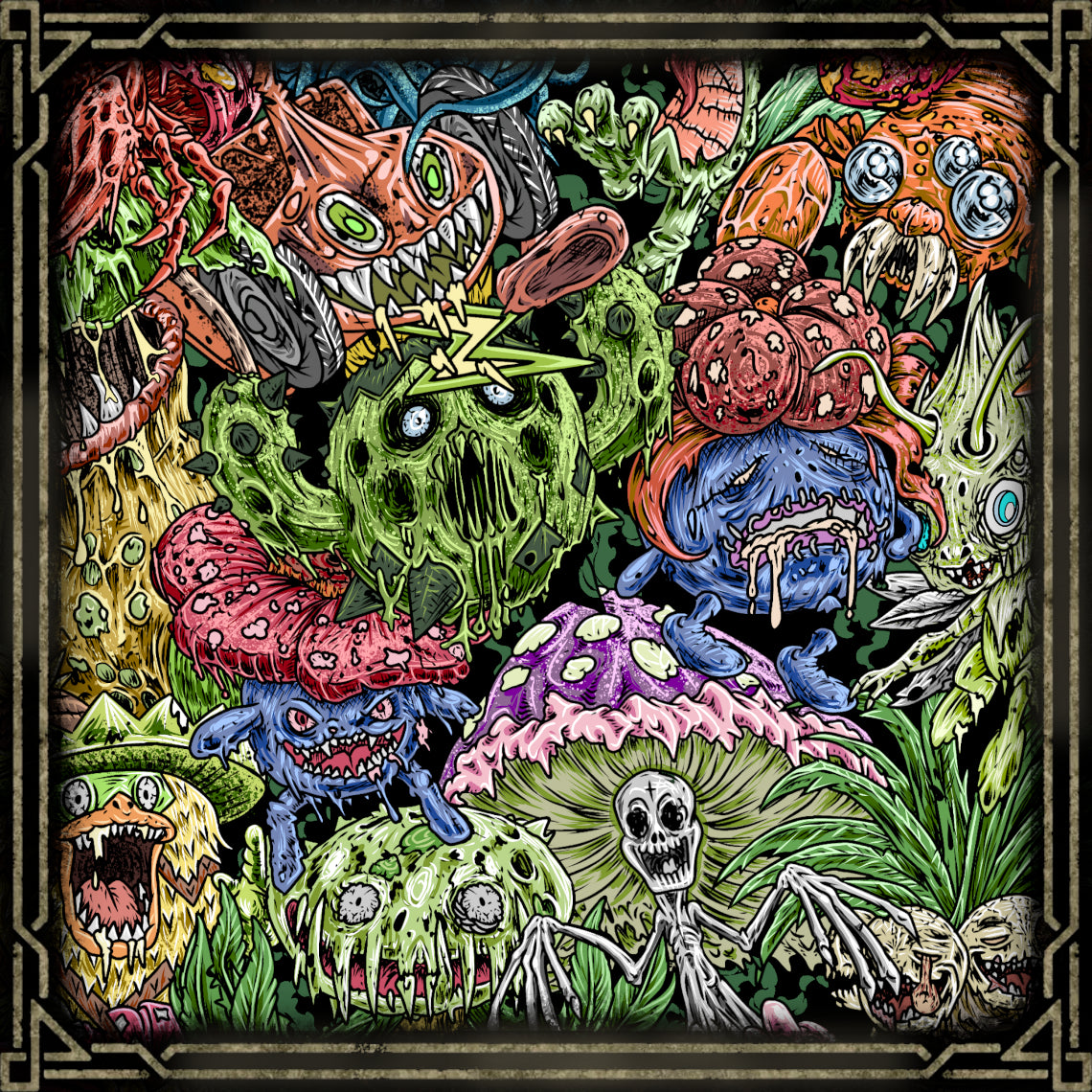 Artwork of Cursed Grass Type. Grass-type Mons may look peaceful, but don't be fooled by the flowers. Beneath every leafy smile lies an ancient urge to spread, overgrow, and quietly reclaim the world. Venusaur, Sceptile, and Leafeon harness the power of sunlight and nature—not to destroy civilization, but to patiently wait for it to become compost.