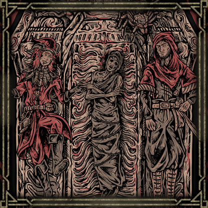 Wallpaper of Dark Brotherhood. In The Elder Scrolls V: Skyrim, the Dark Brotherhood stands as a cult of murder and fate. Guided by the whispers of the Night Mother, they perform the Black Sacrament, binding their blades to Sithis’ dark will. Their crimson handprint marks their legacy — a silent promise that death always comes to those chosen by shadow.