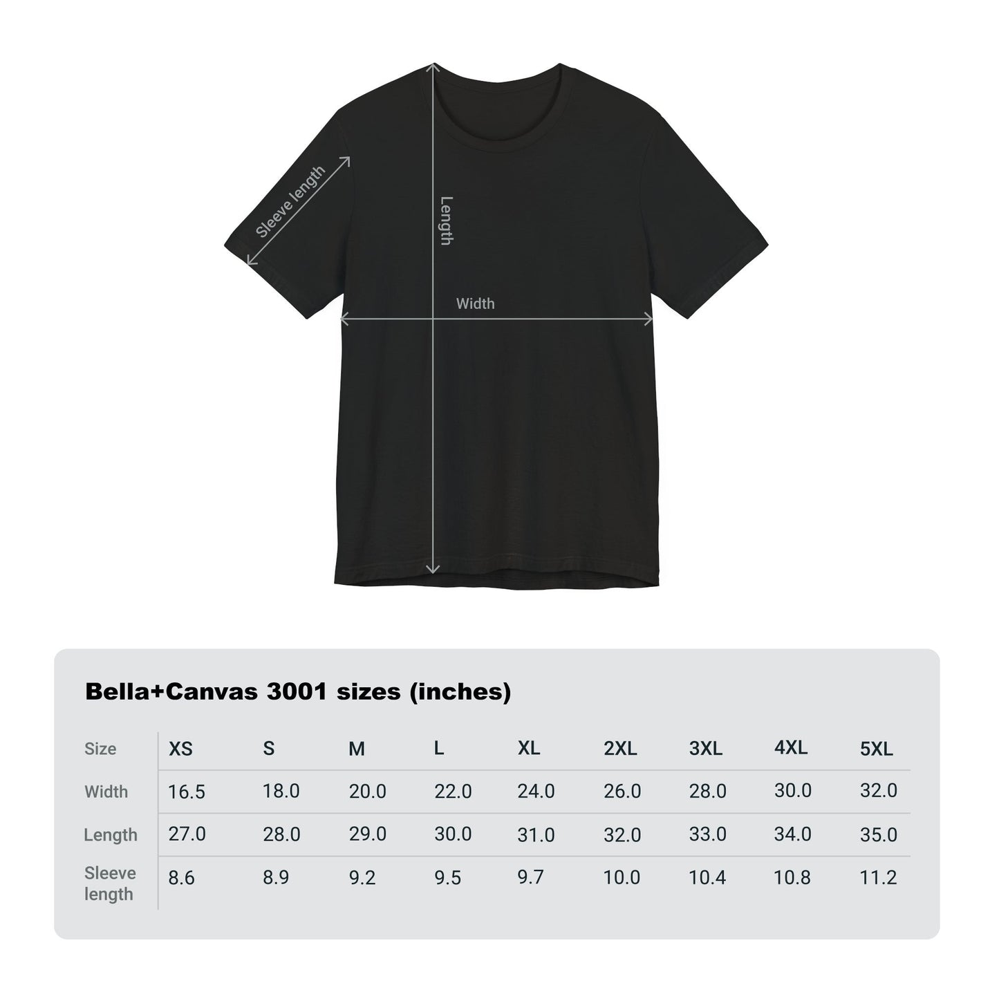 Size chart of a T-shirt showcasing the Abyss Watchers from Dark Souls 3, the tragic leaders of Farron’s Undead Legion. With their signature greatswords and blood-stained cloaks, they are forever locked in battle—even against one another—as they attempt to halt the Abyss’s spread. Their coordinated yet cursed movements reflect a shared soul torn apart by unending conflict and fading purpose.