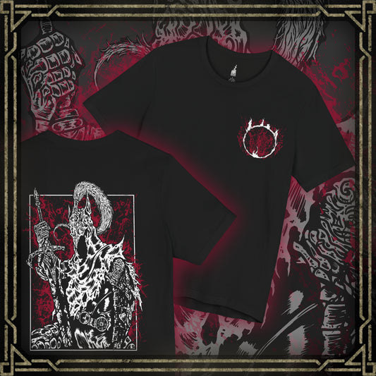 Thumbnail of a T-shirt featuring Artorias the Abysswalker from Dark Souls, the fallen knight who once stood as one of Gwyn’s Four Knights. Corrupted by the Abyss he swore to fight, Artorias wields his greatsword with broken grace, his body twisted but his resolve unbroken. This design captures his tragic heroism and the haunting legacy of his sacrifice.